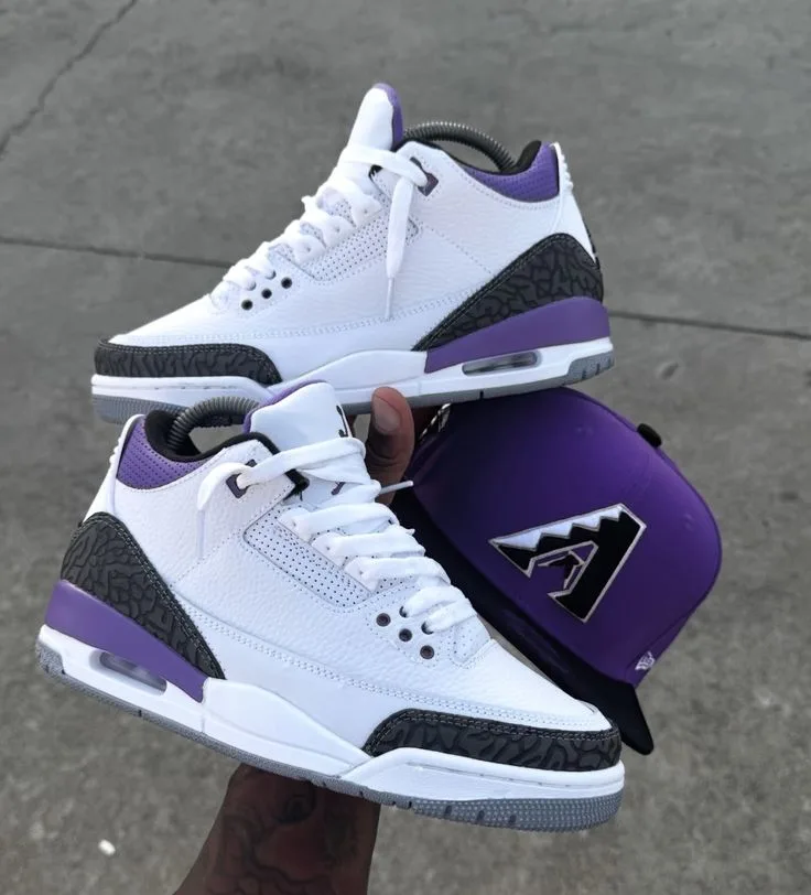 Jordan Retro 3 Blanca Morada