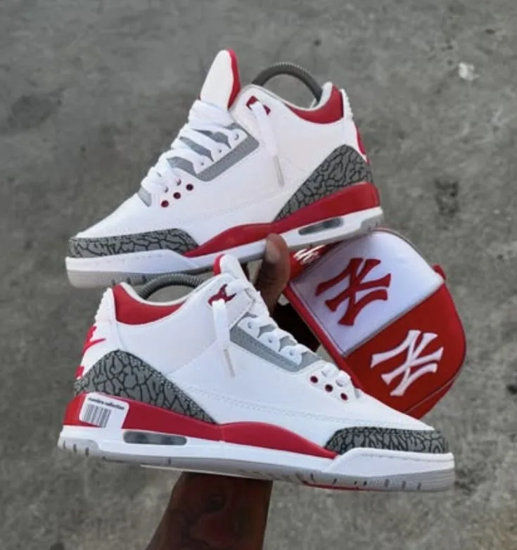 Jordan Retro 3 Blanca Roja