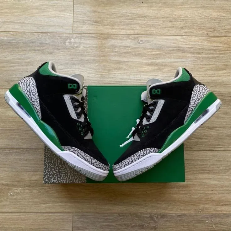 Jordan Retro 3 Negra Verde