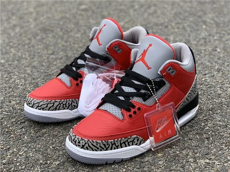 Jordan Retro 3 Roja Gris