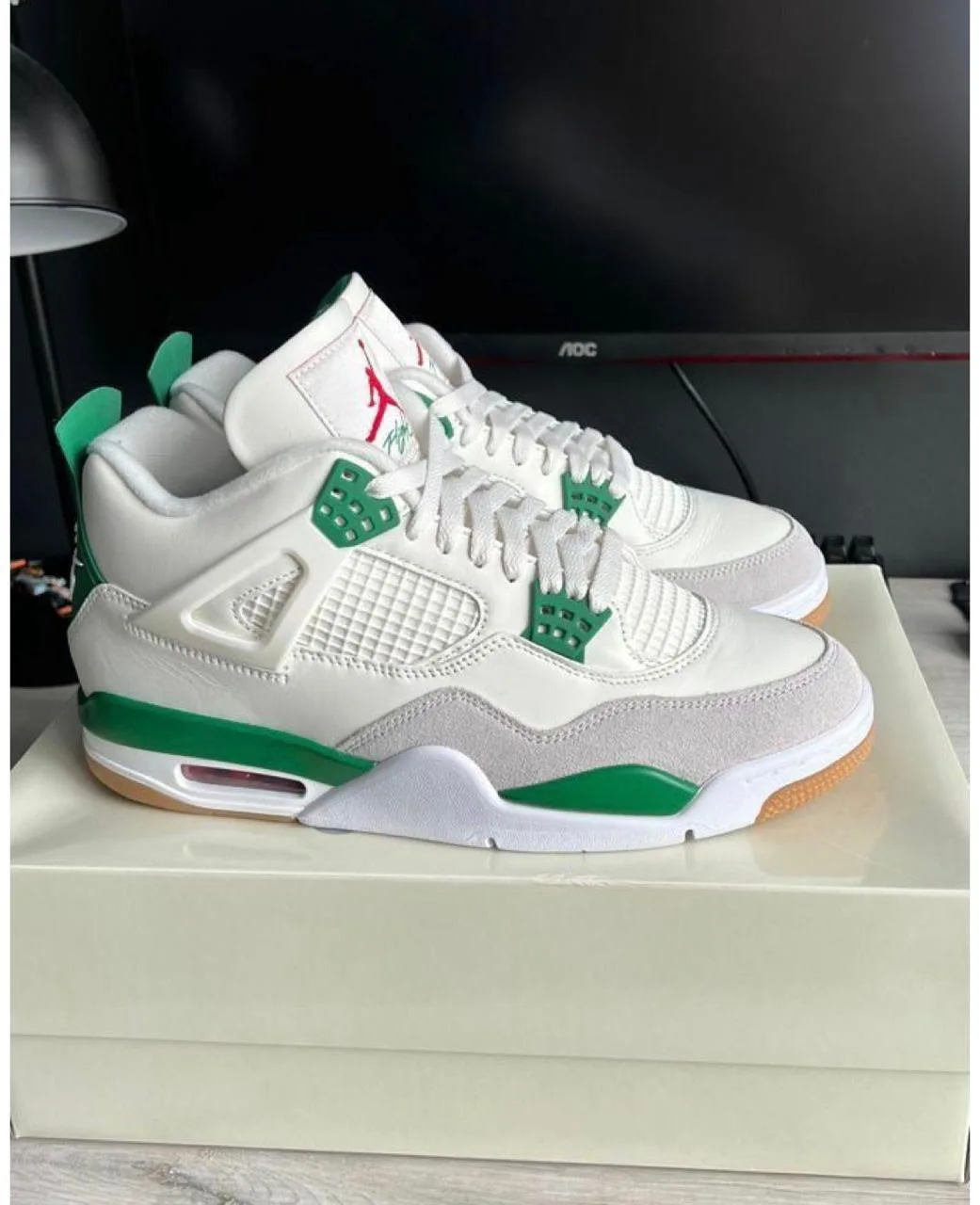 Jordan Retro 4 Bike Blanca Verde