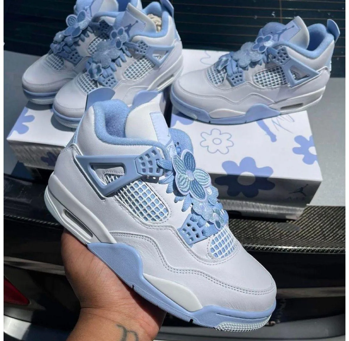 Jordan Retro 4 Flor Azul