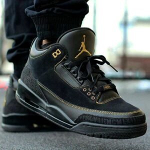 Jordan retro 3 negra dorado