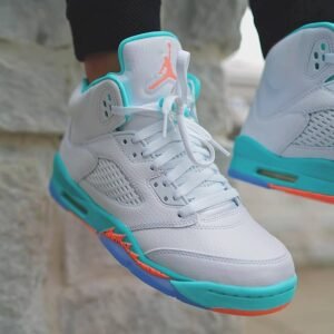 Jordan retro 5 blanca verde